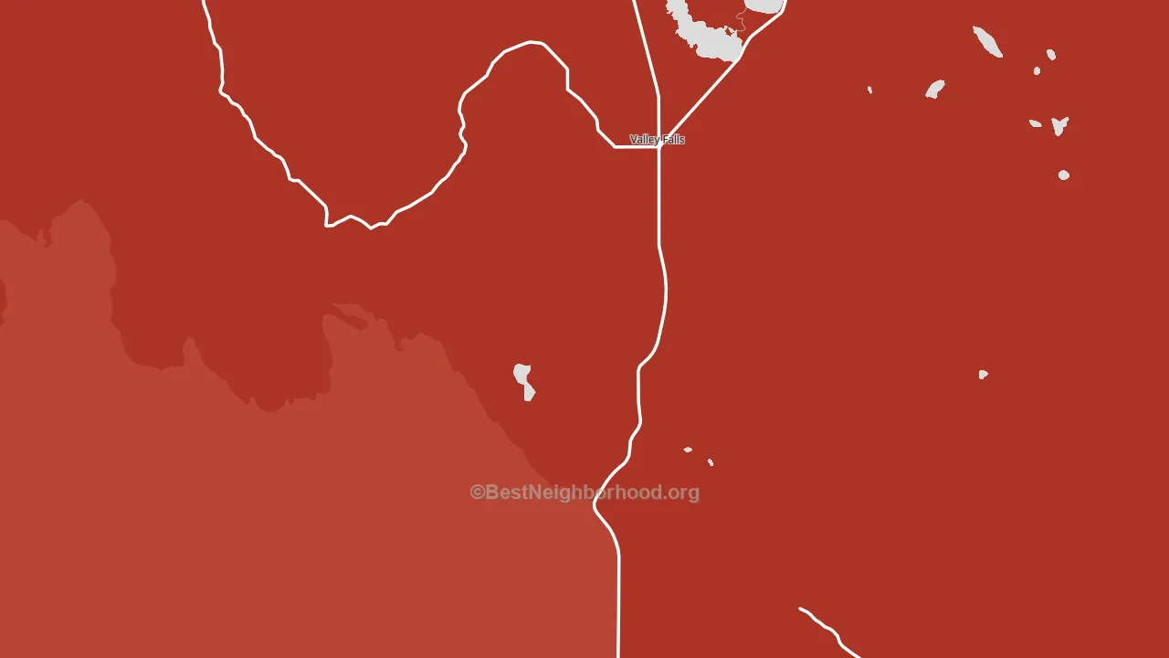 Valley Falls, OR block-group political-lean map
