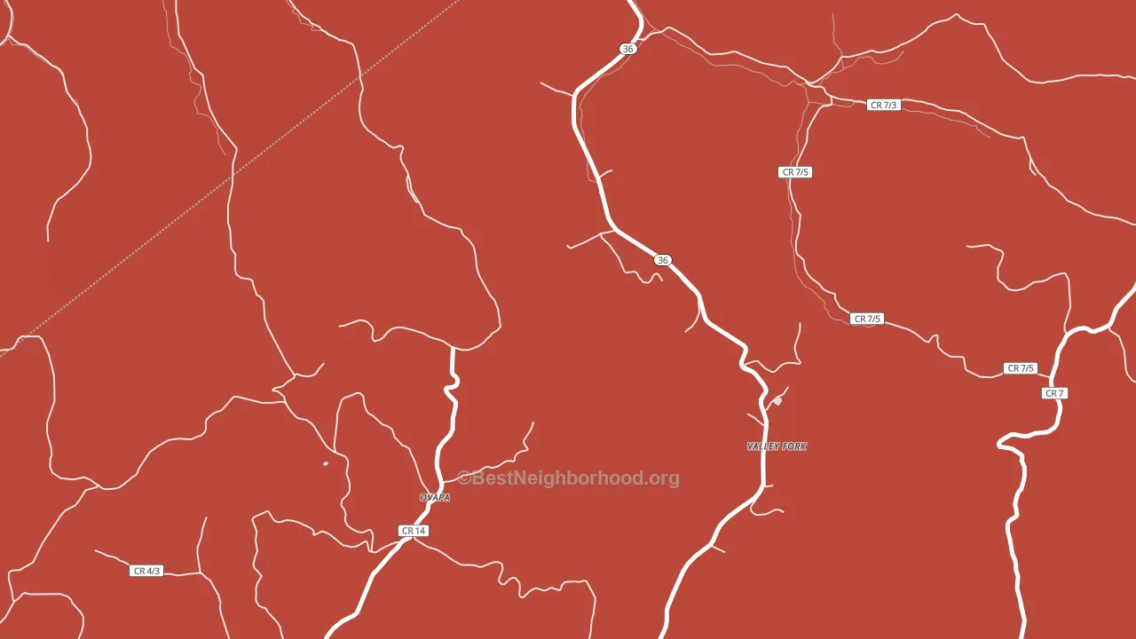 Valley Fork, WV block-group political-lean map