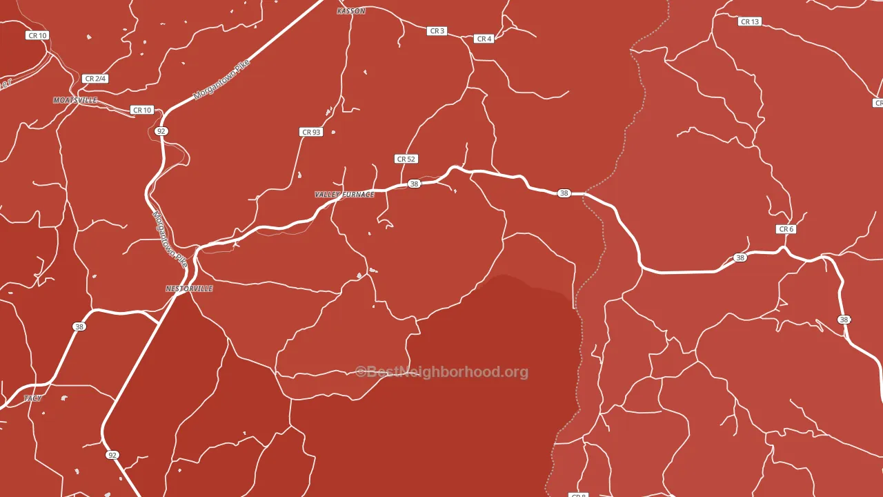 Valley Furnace, WV block-group political-lean map
