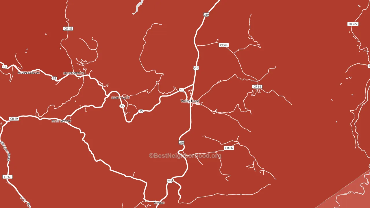 Valley Head, WV block-group political-lean map