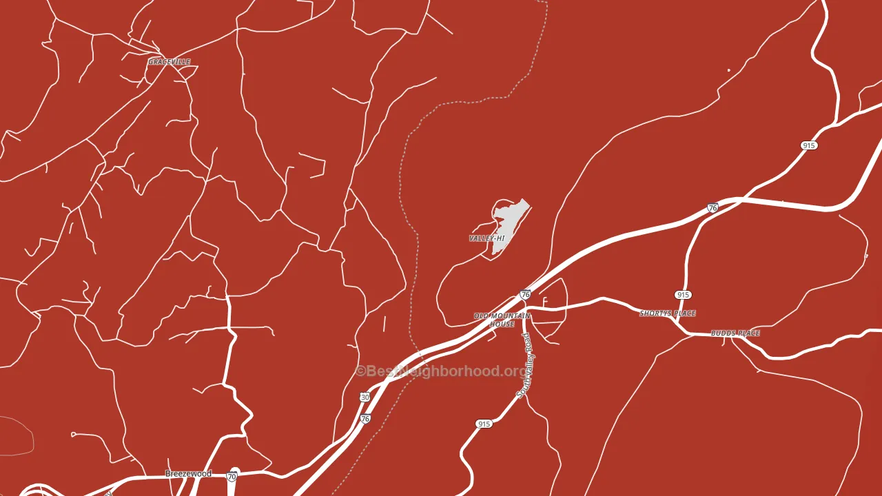 Valley-Hi, PA block-group political-lean map