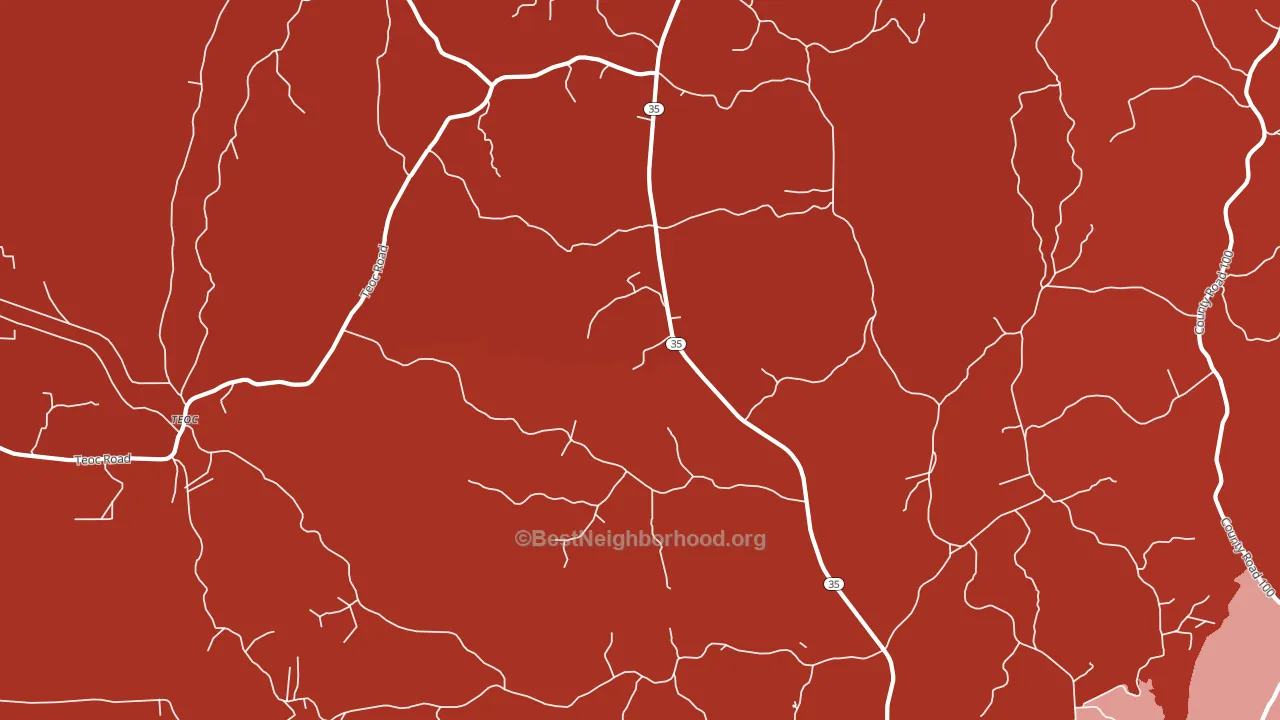 Valley Hill, MS block-group political-lean map