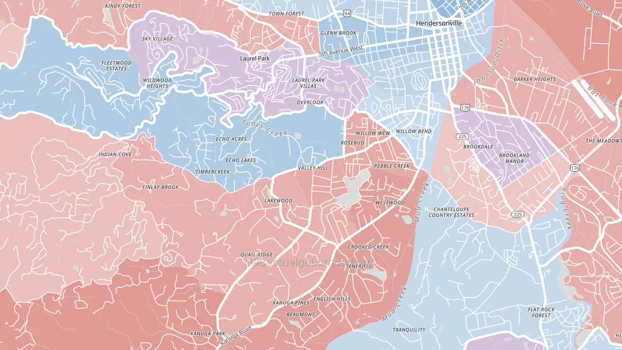 Valley Hill, NC block-group political-lean map