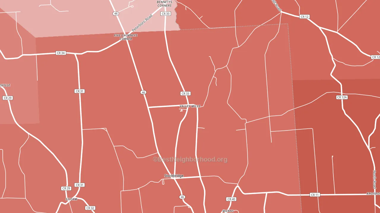 Valley Mills, NY block-group political-lean map