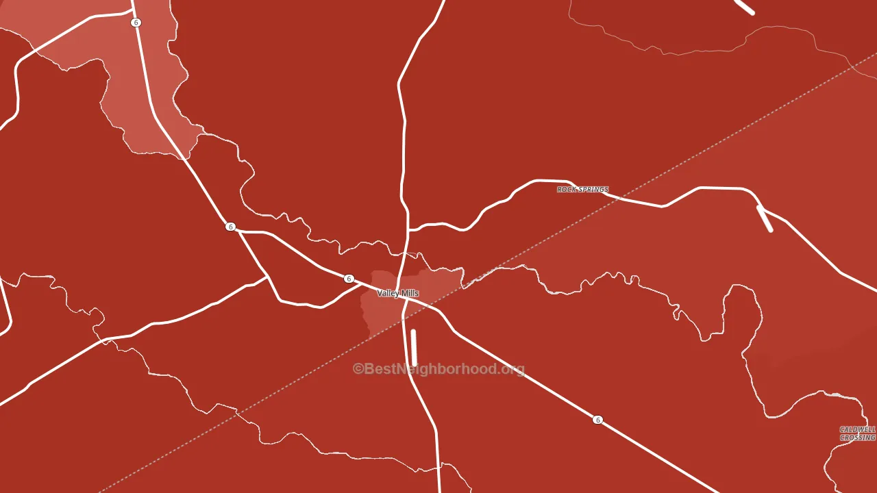 Valley Mills, TX block-group political-lean map
