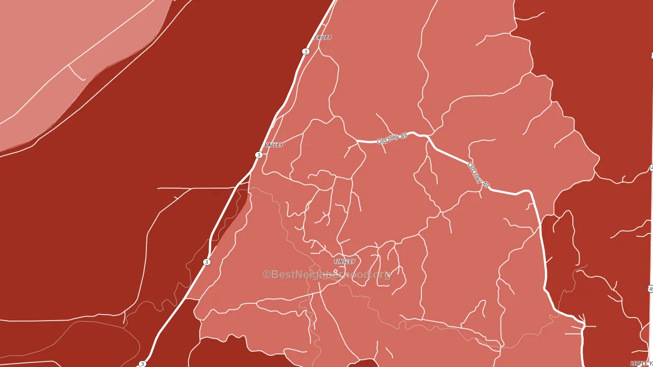 Valley, MS block-group political-lean map