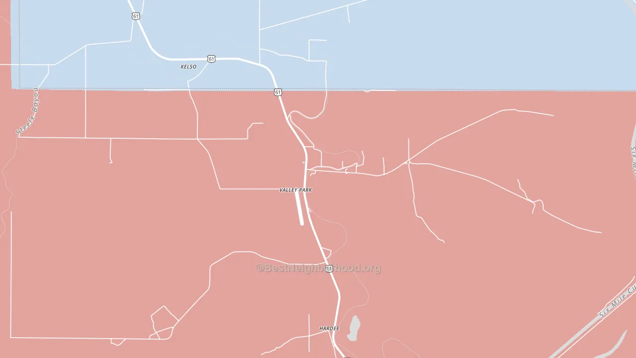 Valley Park, MS block-group political-lean map