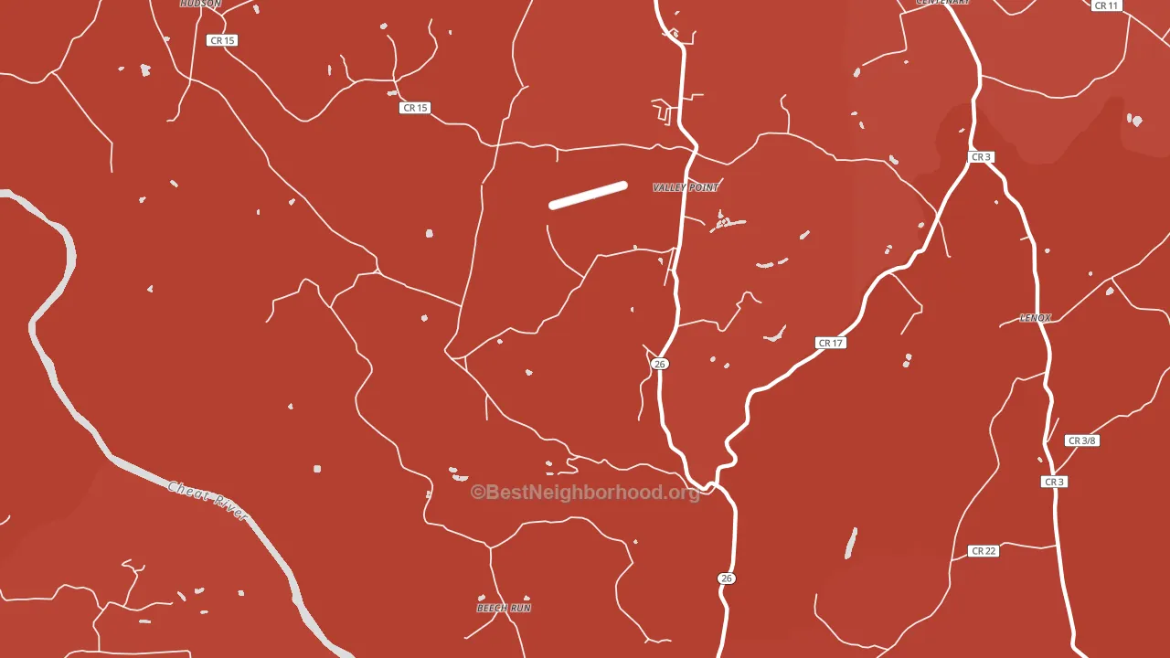 Valley Point, WV block-group political-lean map