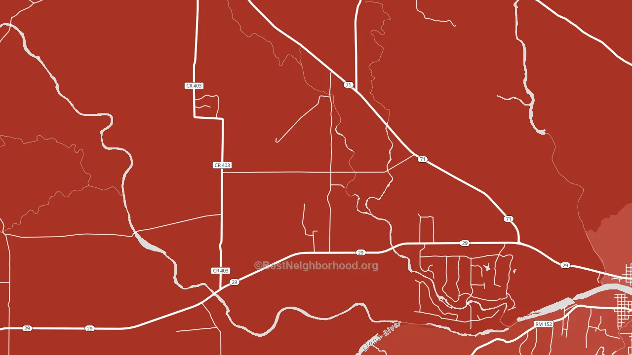 Valley Spring, TX block-group political-lean map