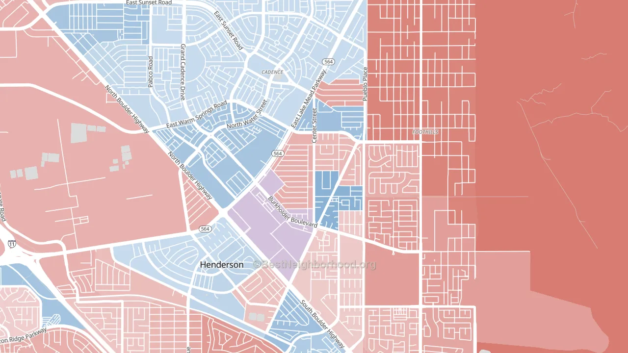 Valley View, Henderson, NV block-group political-lean map