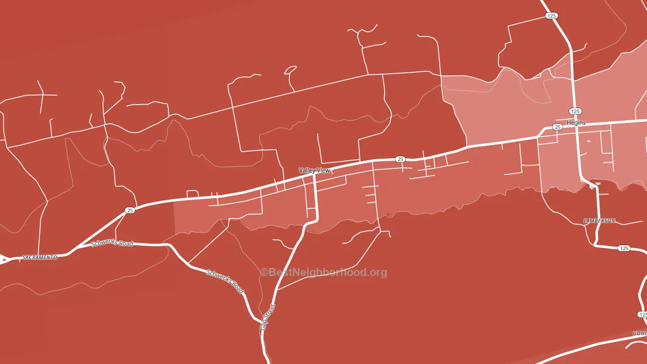 Valley View, PA block-group political-lean map