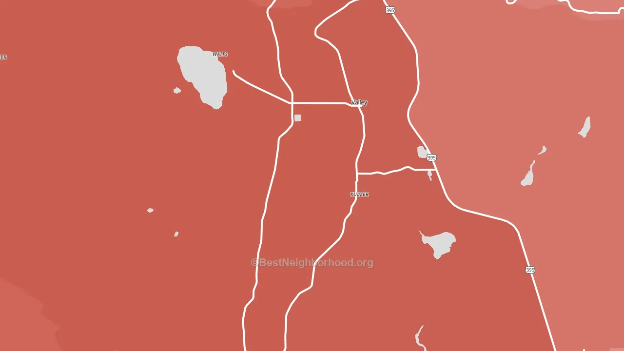 Valley, WA block-group political-lean map