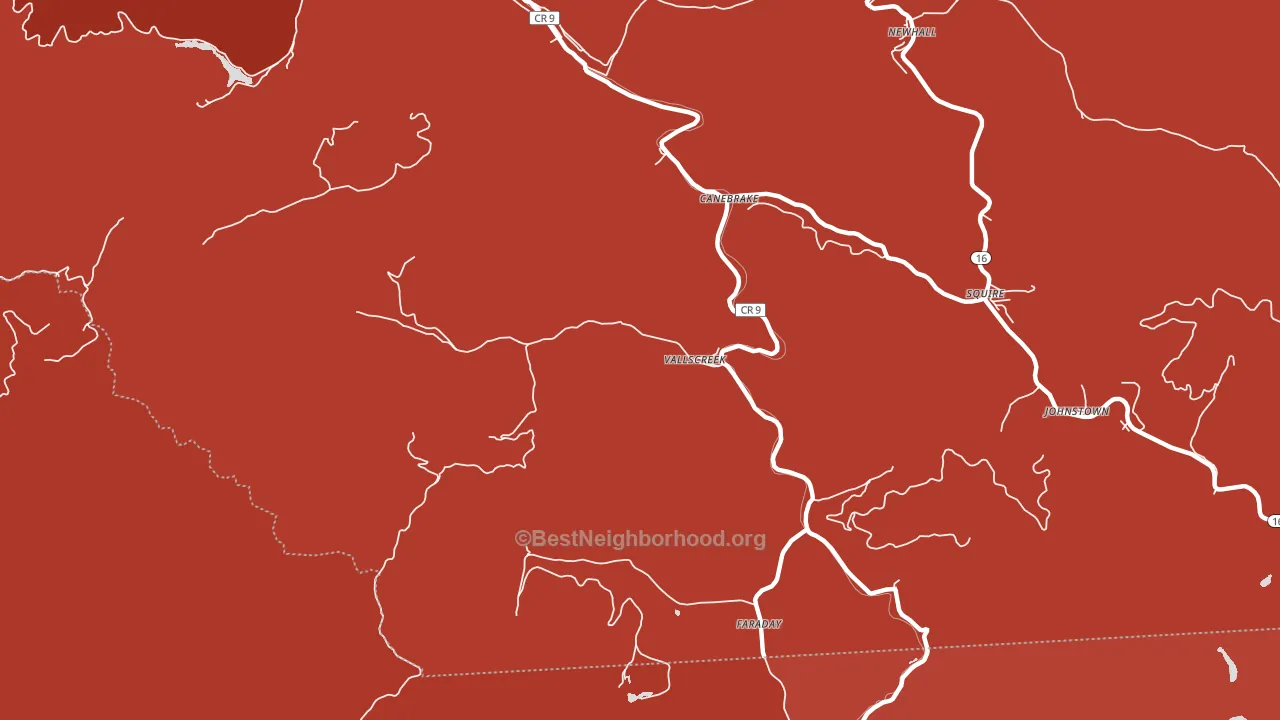 Vallscreek, WV block-group political-lean map