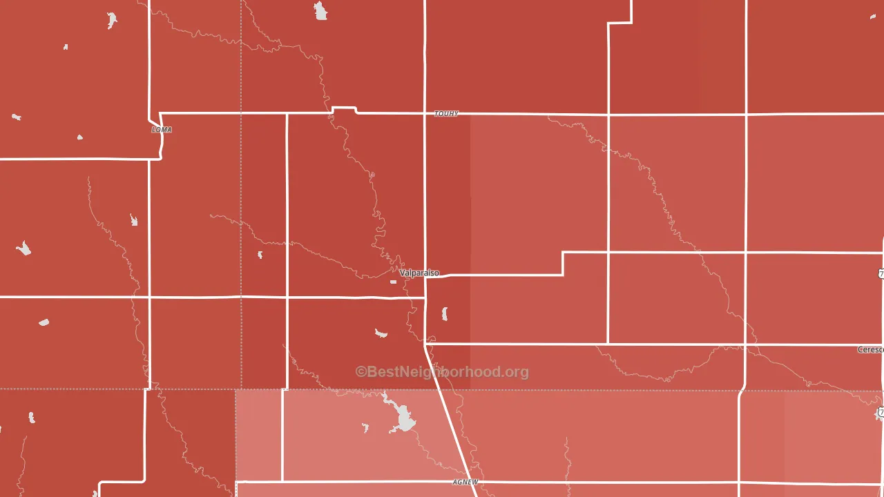 Valparaiso, NE block-group political-lean map
