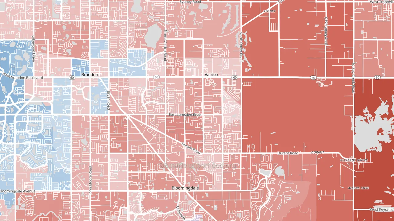 Valrico, FL block-group political-lean map