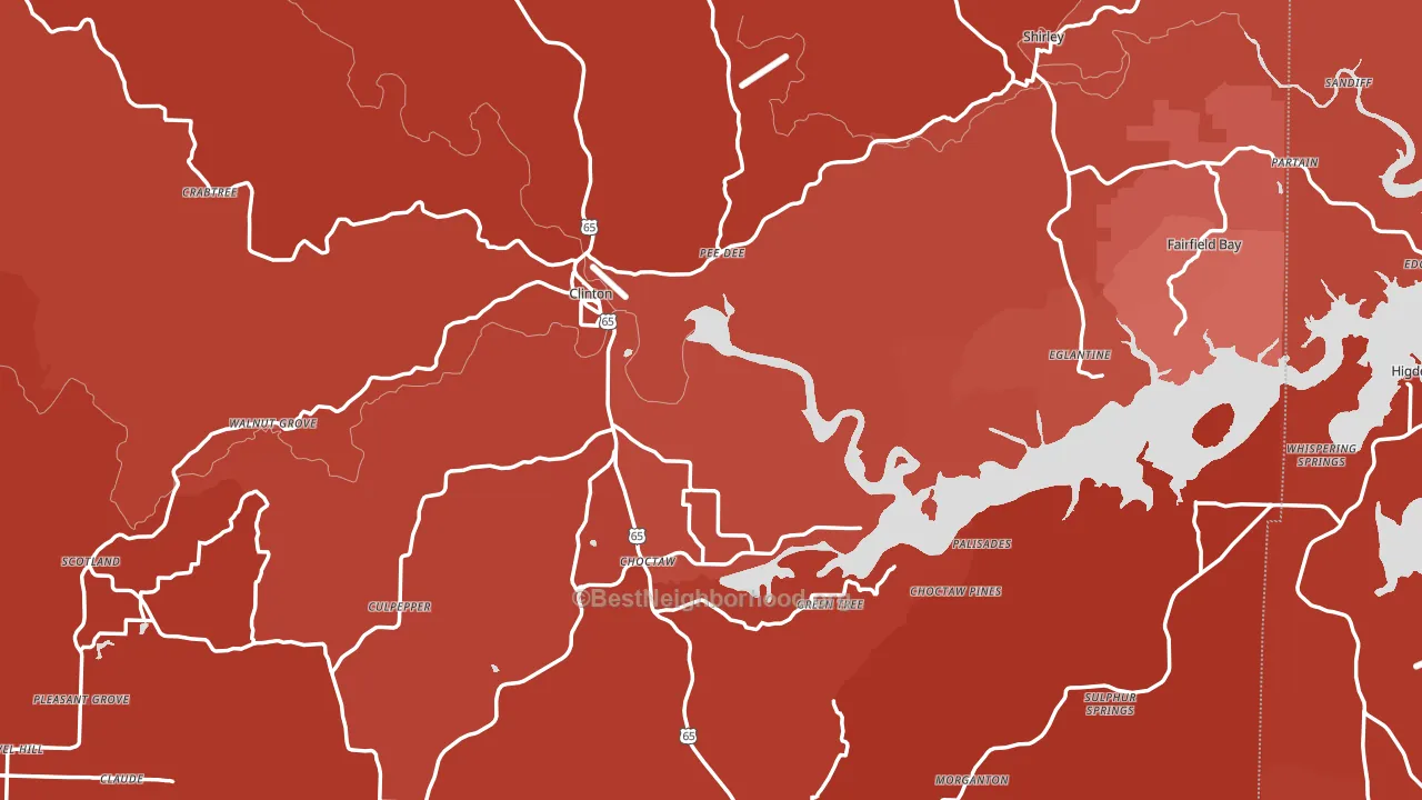 Van Buren County, AR block-group political-lean map