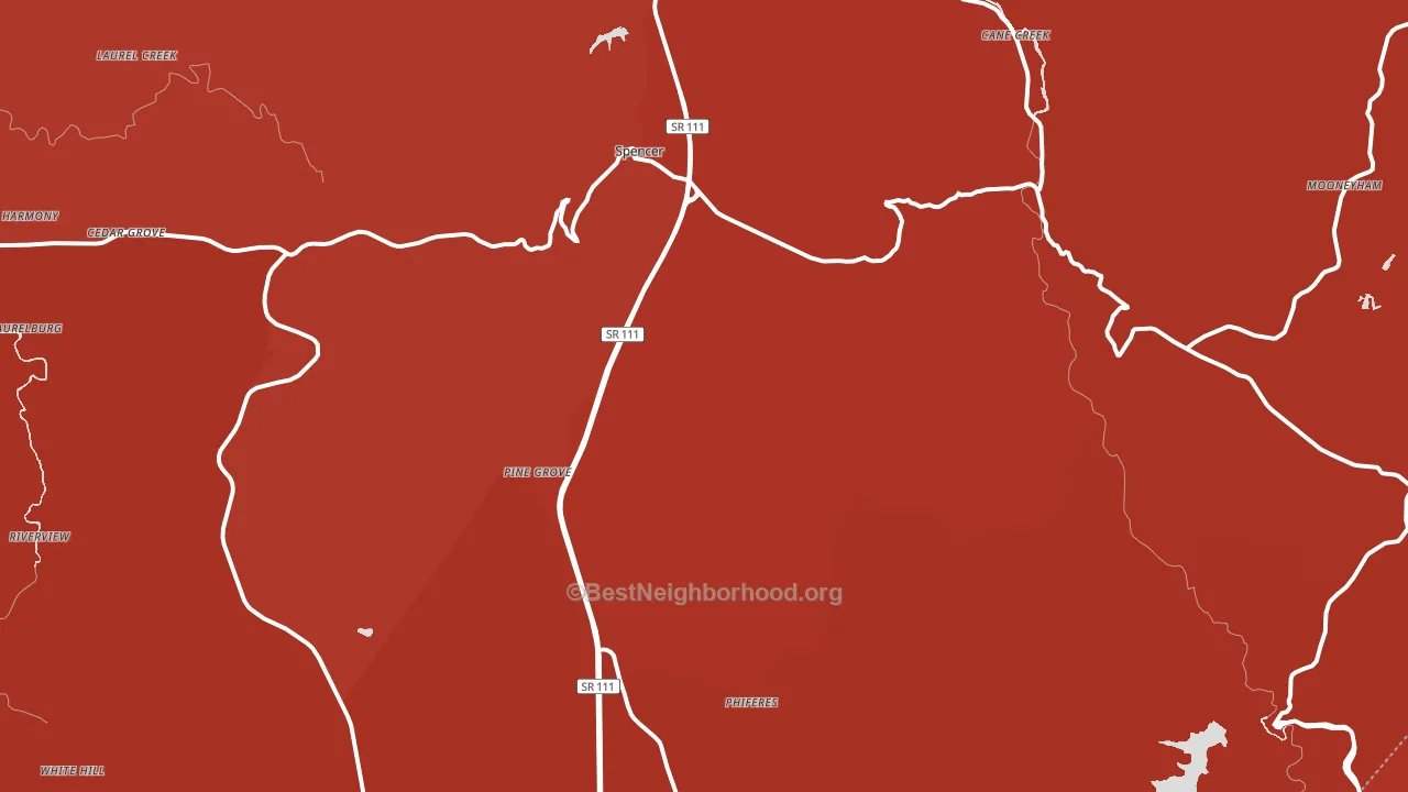 Van Buren County, TN block-group political-lean map