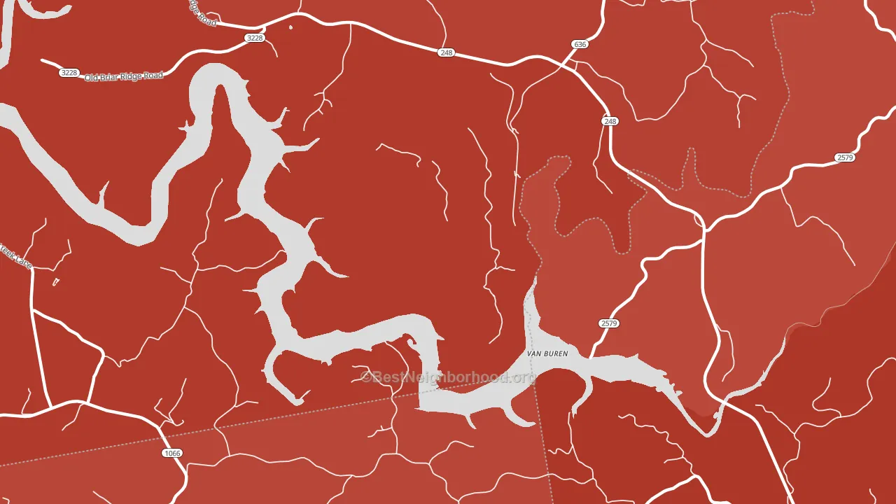 Van Buren, KY block-group political-lean map
