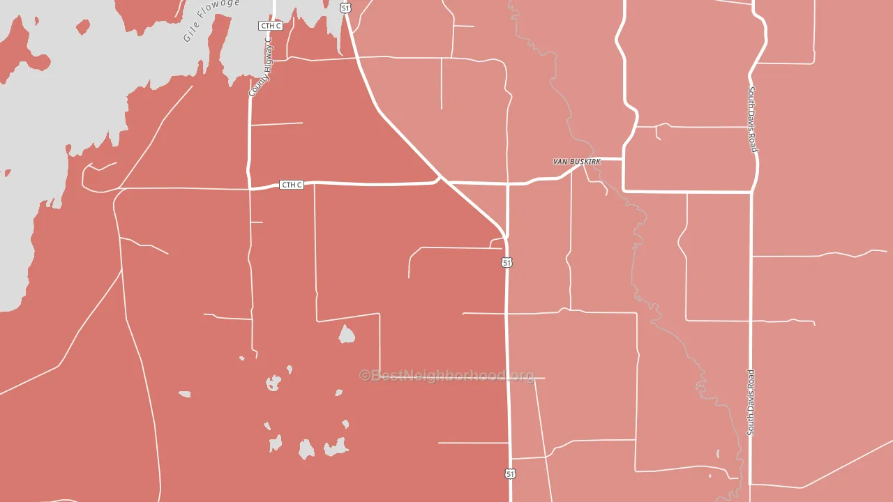 Van Buskirk, WI block-group political-lean map