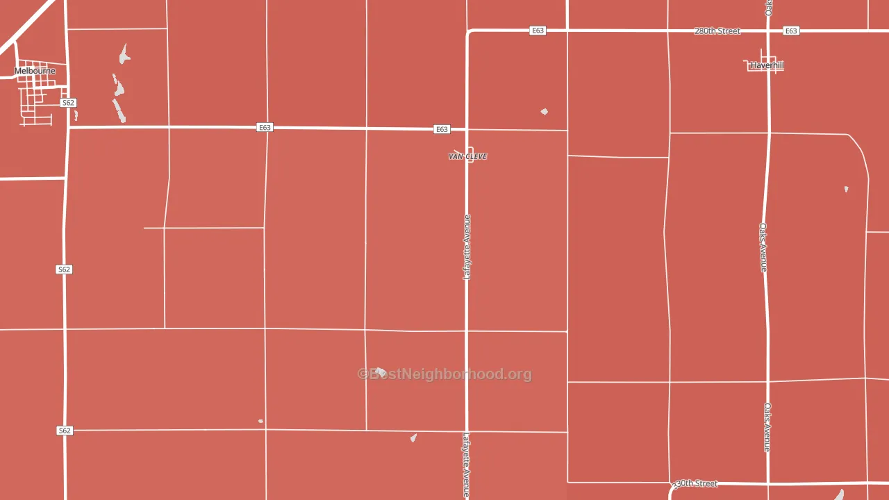 Van Cleve, IA block-group political-lean map