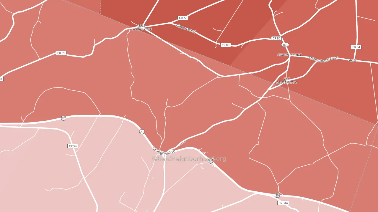 Van Deusenville, NY block-group political-lean map