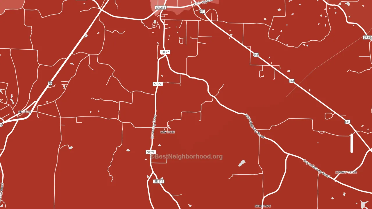 Van Dyke, TN block-group political-lean map