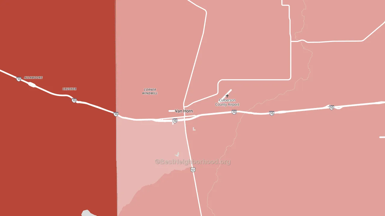 Van Horn, TX block-group political-lean map