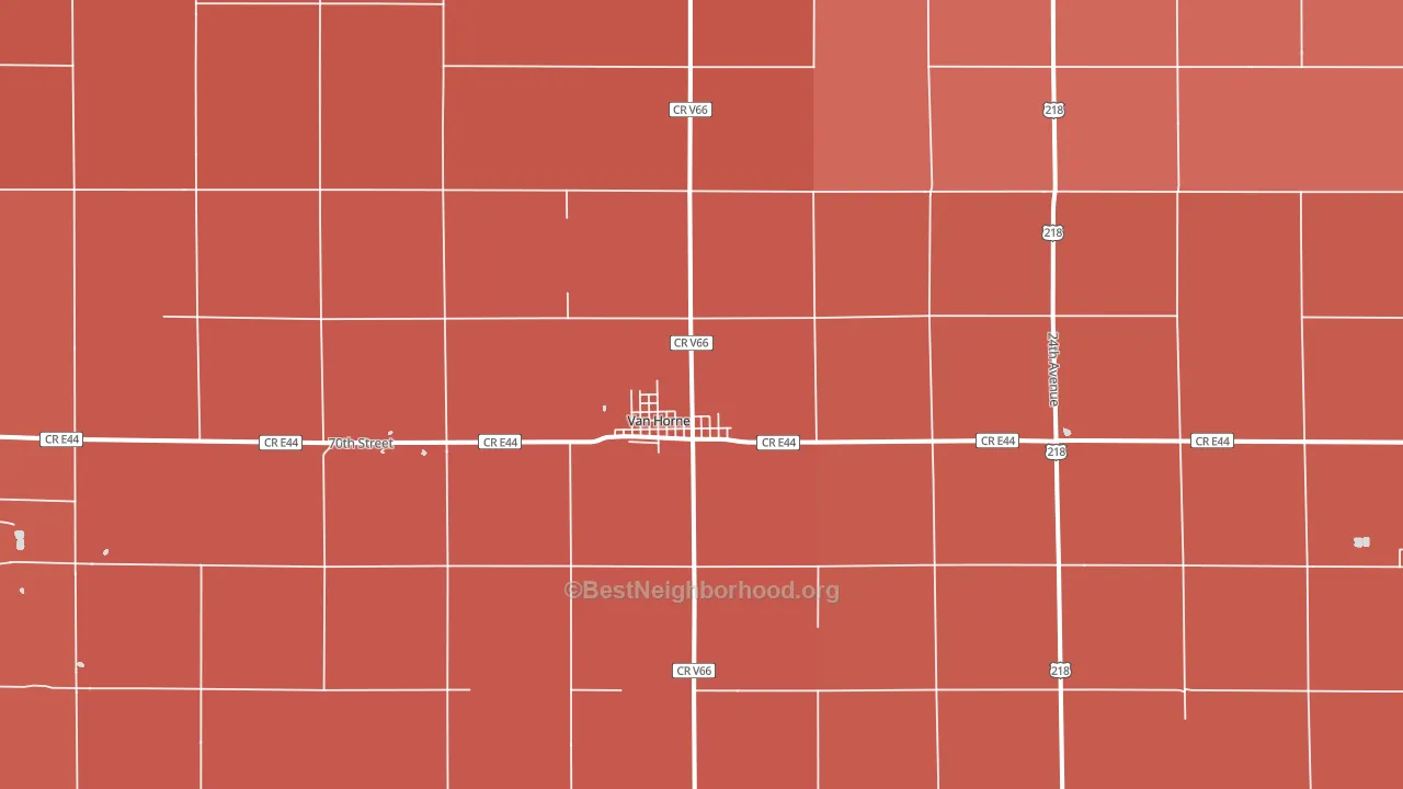 Van Horne, IA block-group political-lean map