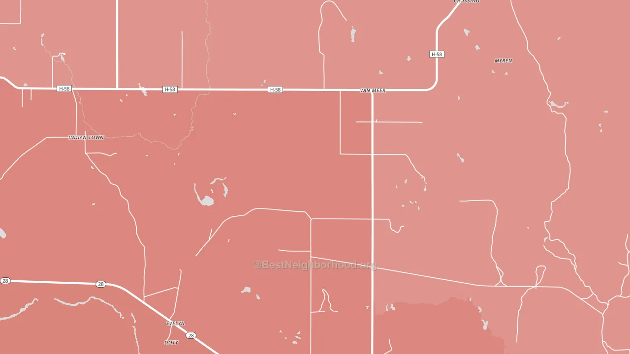 Van Meer, MI block-group political-lean map