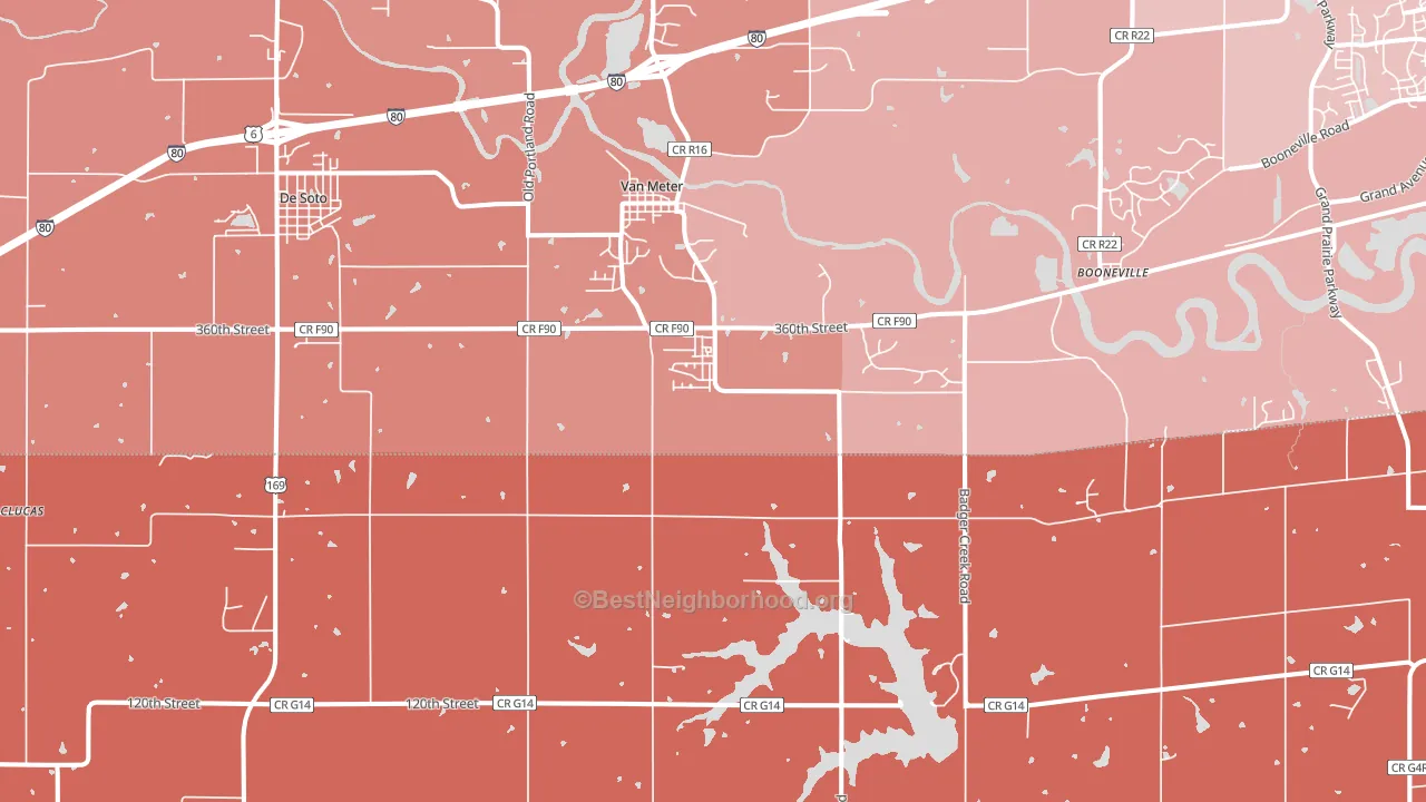 Van Meter, IA block-group political-lean map