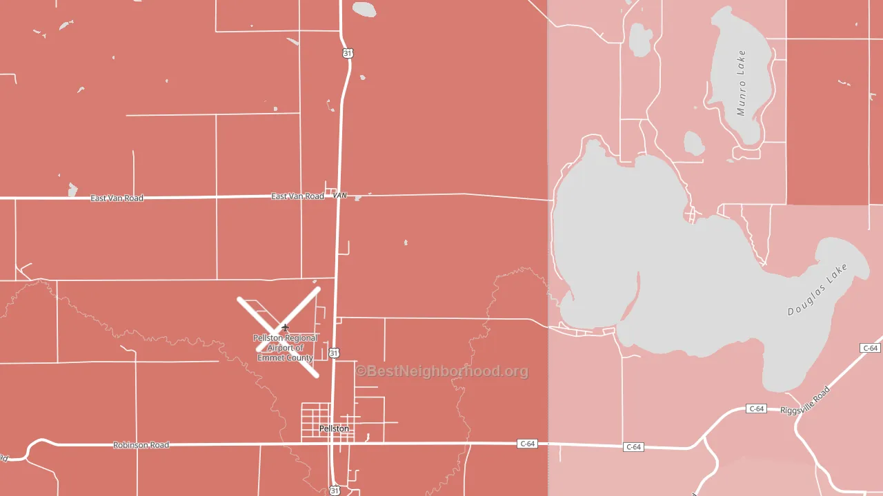 Van, MI block-group political-lean map