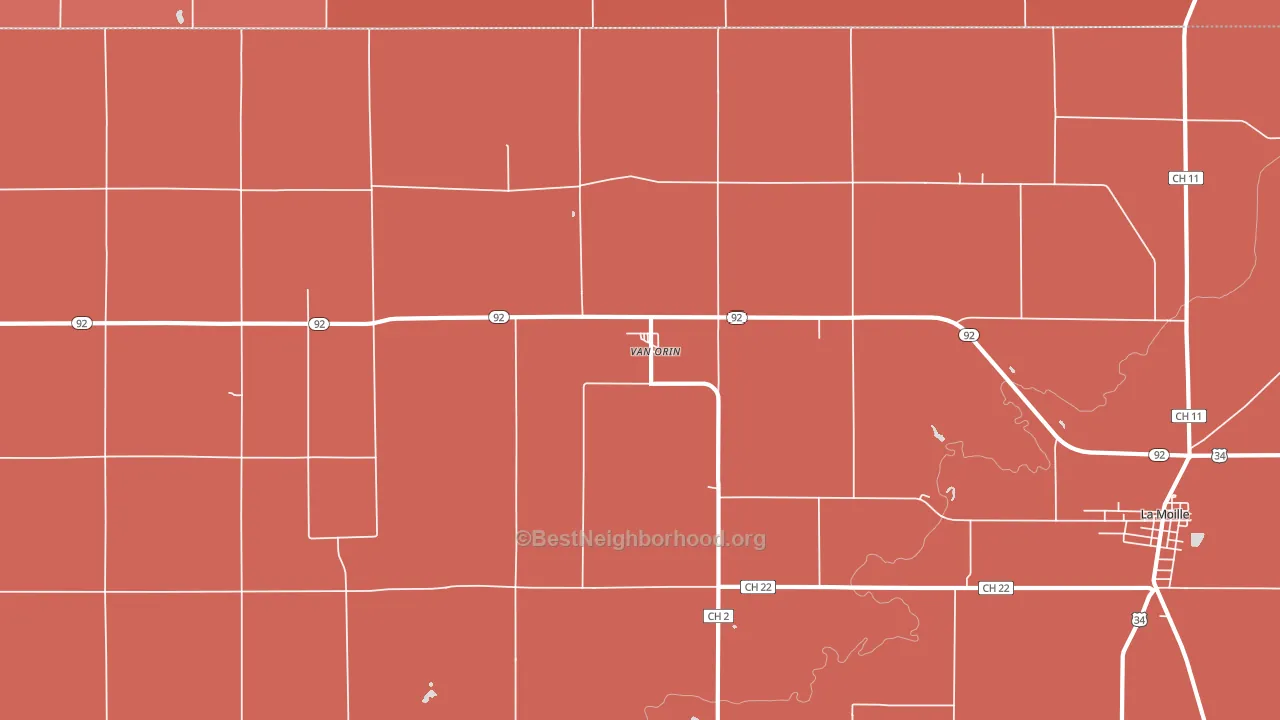 Van Orin, IL block-group political-lean map