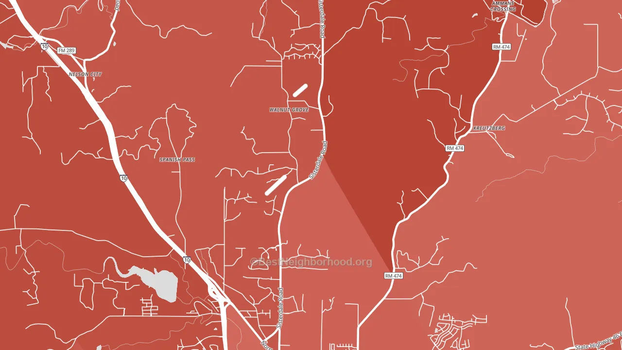 Van Raub, TX block-group political-lean map