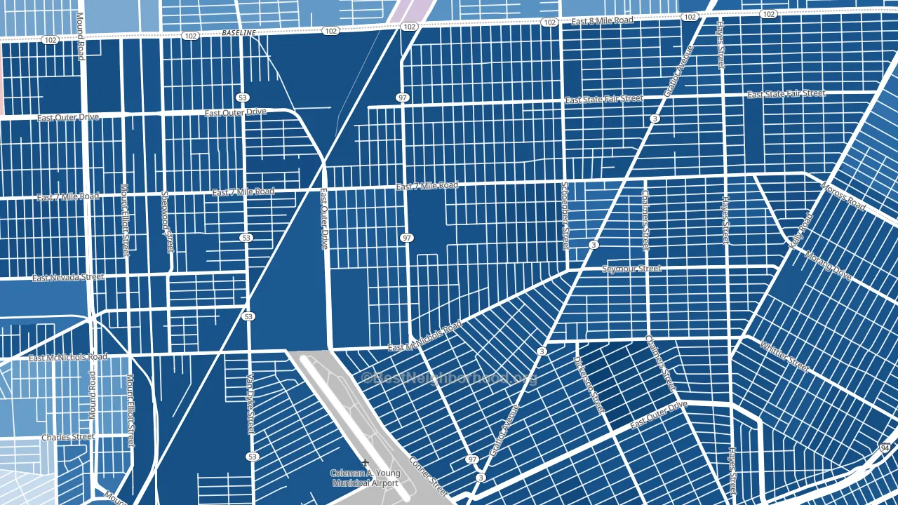 Van Steuban, Detroit, MI block-group political-lean map