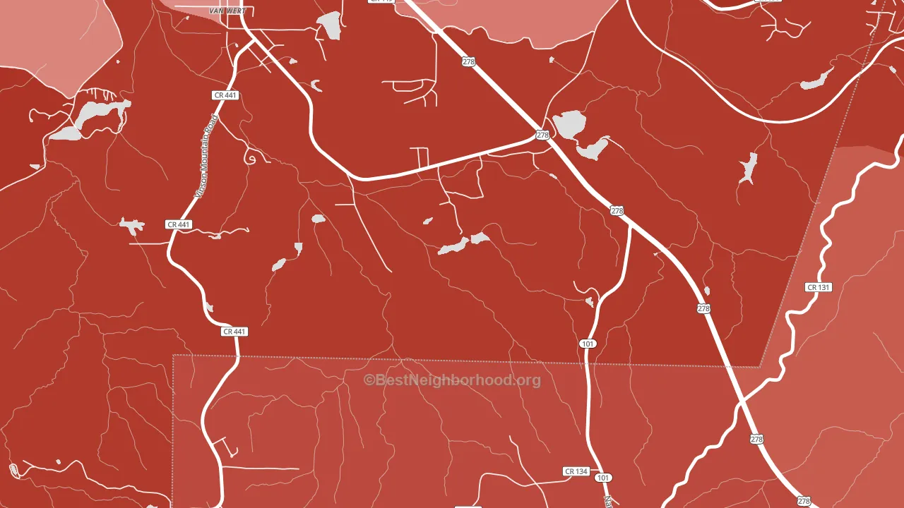 Van Wert, GA block-group political-lean map