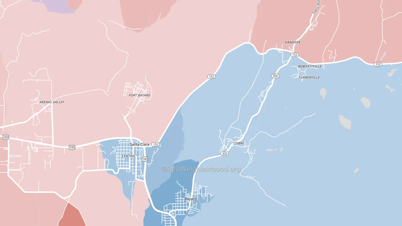Vanadium, NM block-group political-lean map
