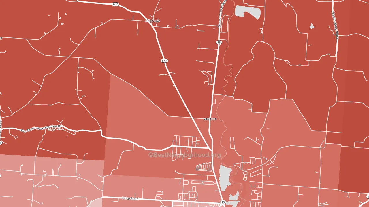 Vanatta, OH block-group political-lean map