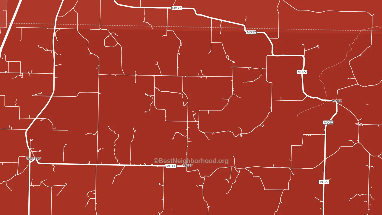Vance, MO block-group political-lean map