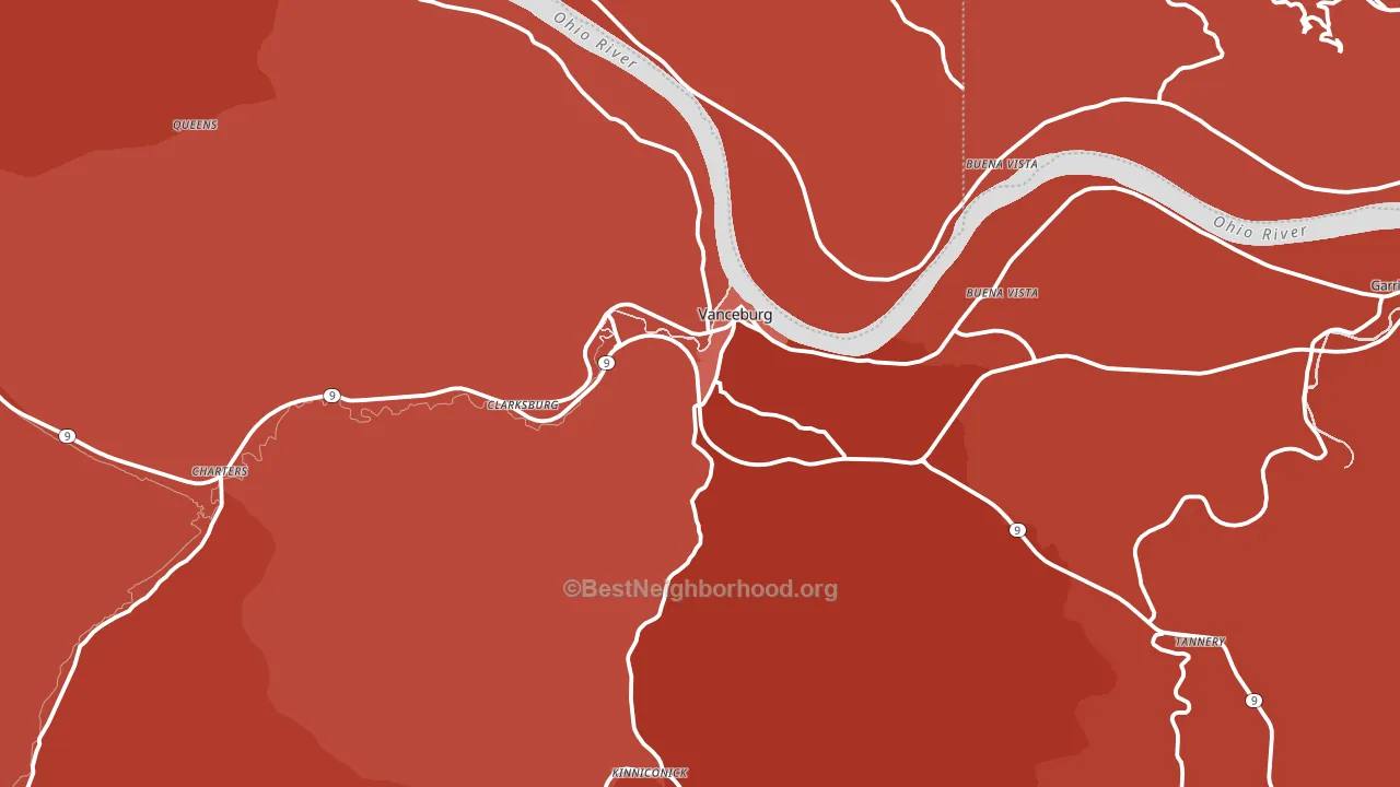Vanceburg, KY block-group political-lean map