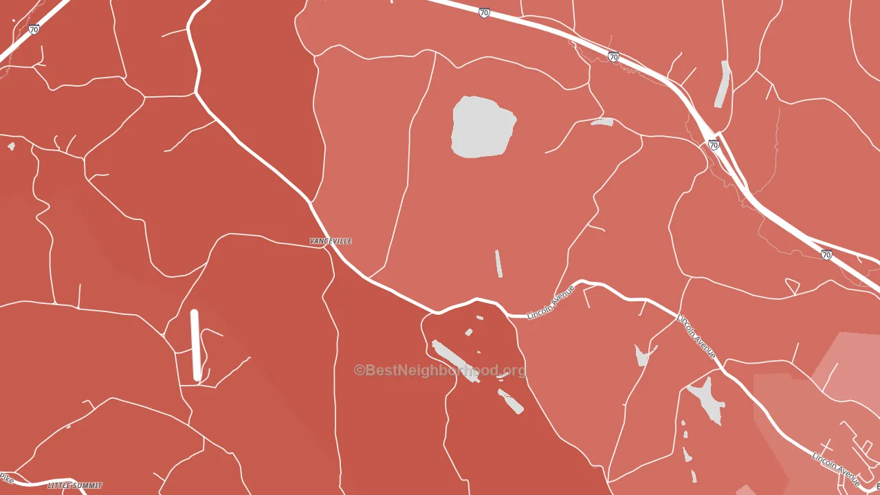 Vanceville, PA block-group political-lean map