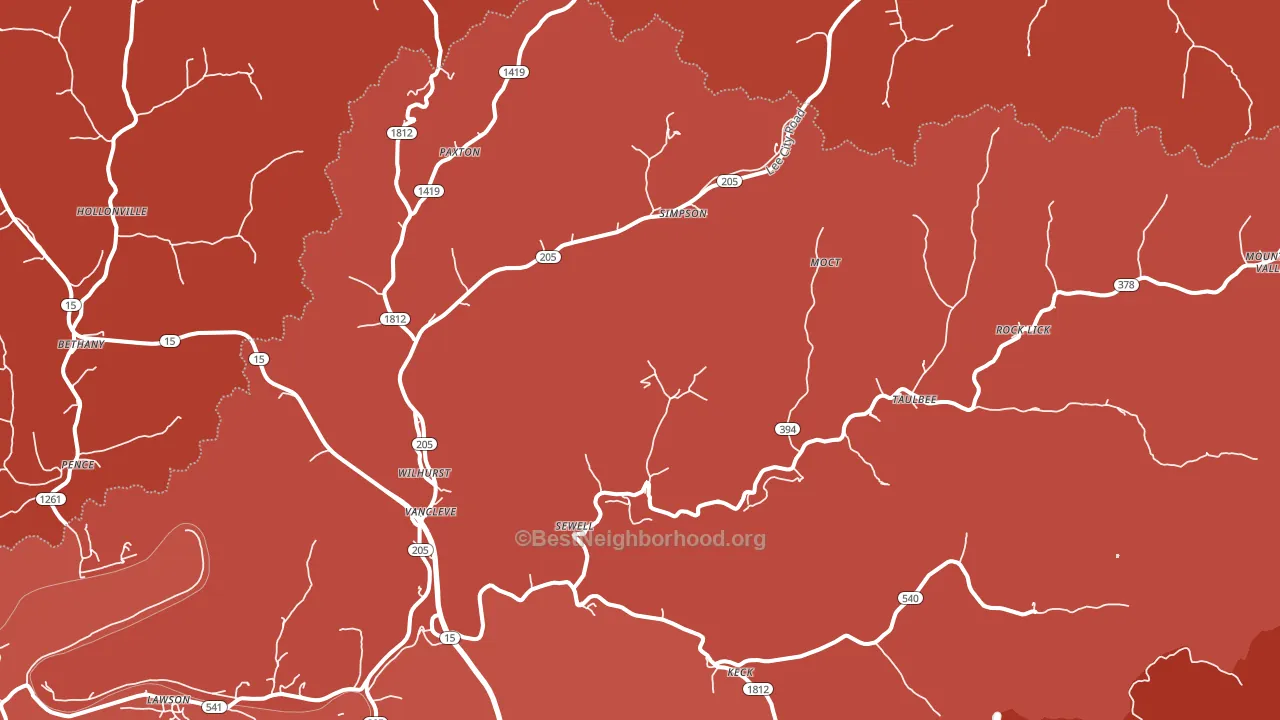 Vancleve, KY block-group political-lean map
