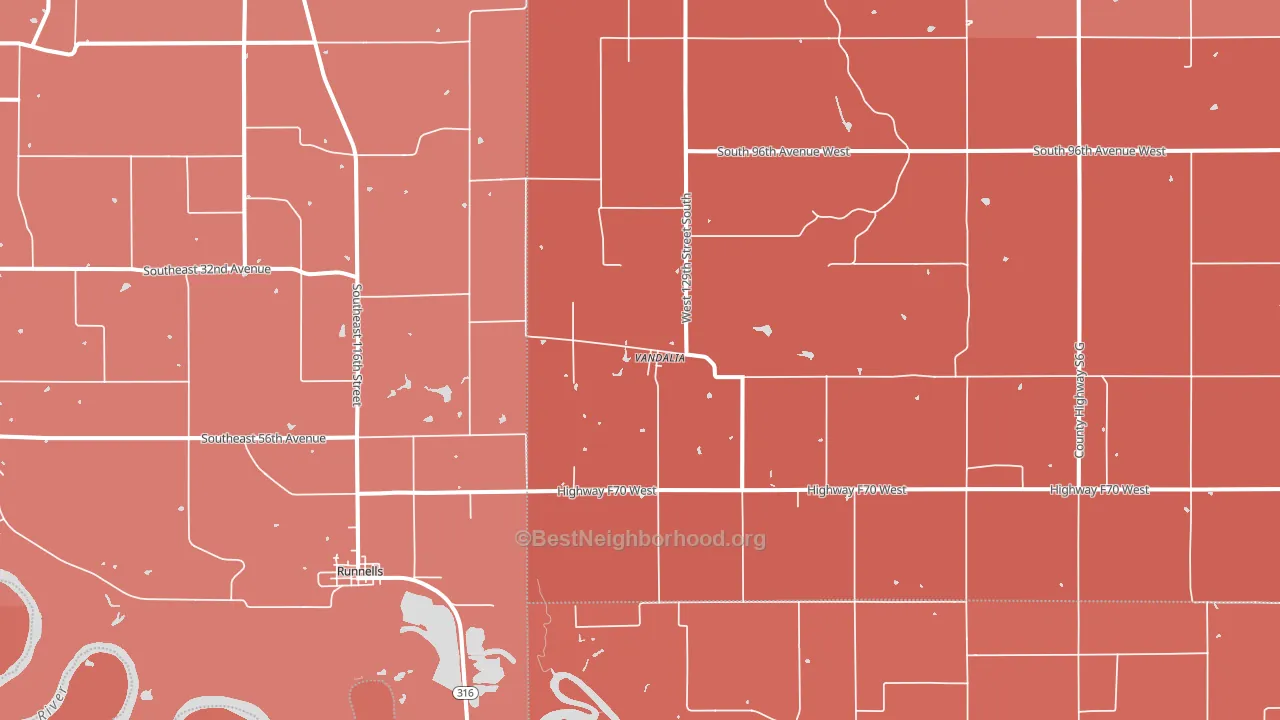 Vandalia, IA block-group political-lean map