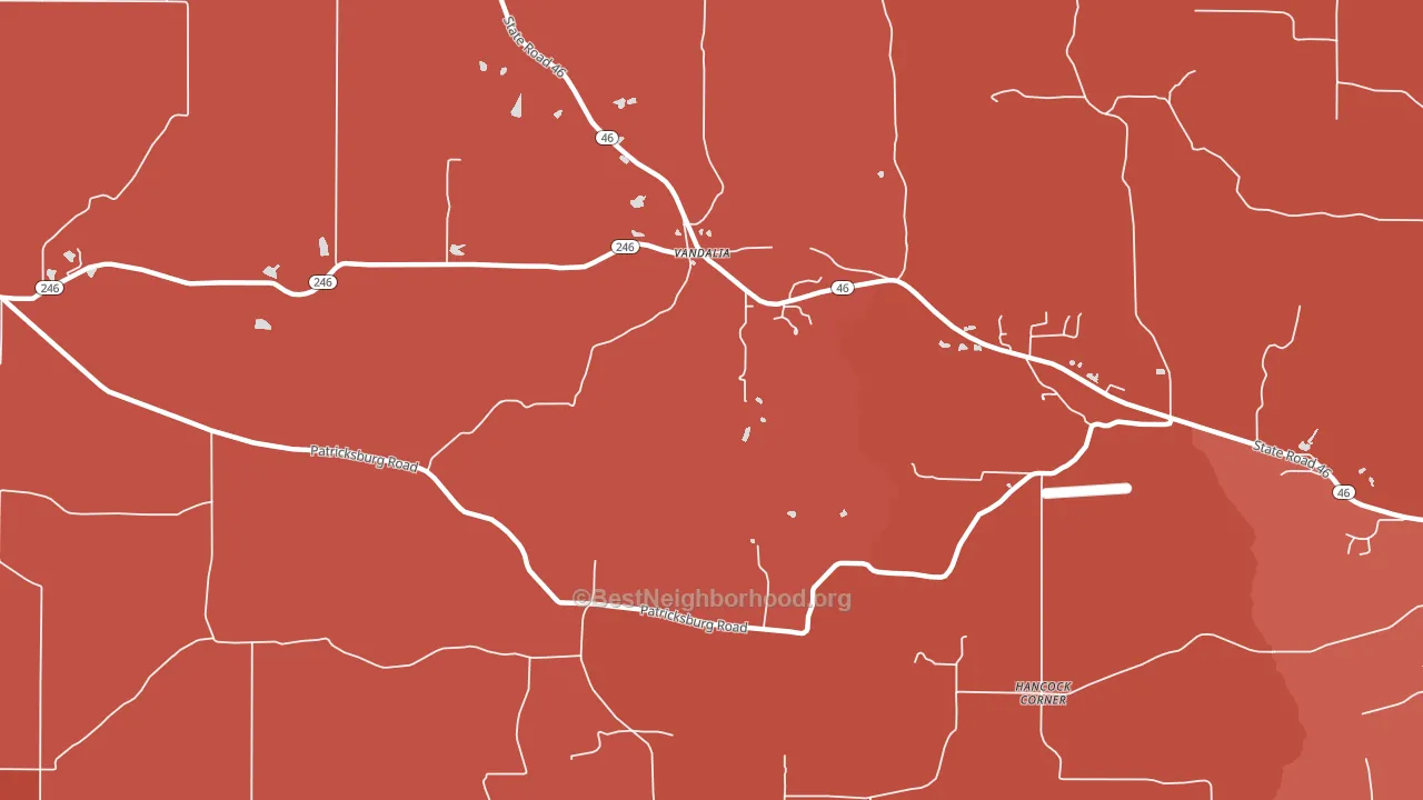 Vandalia, IN block-group political-lean map