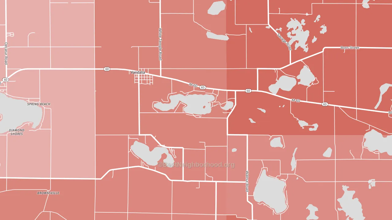 Vandalia, MI block-group political-lean map