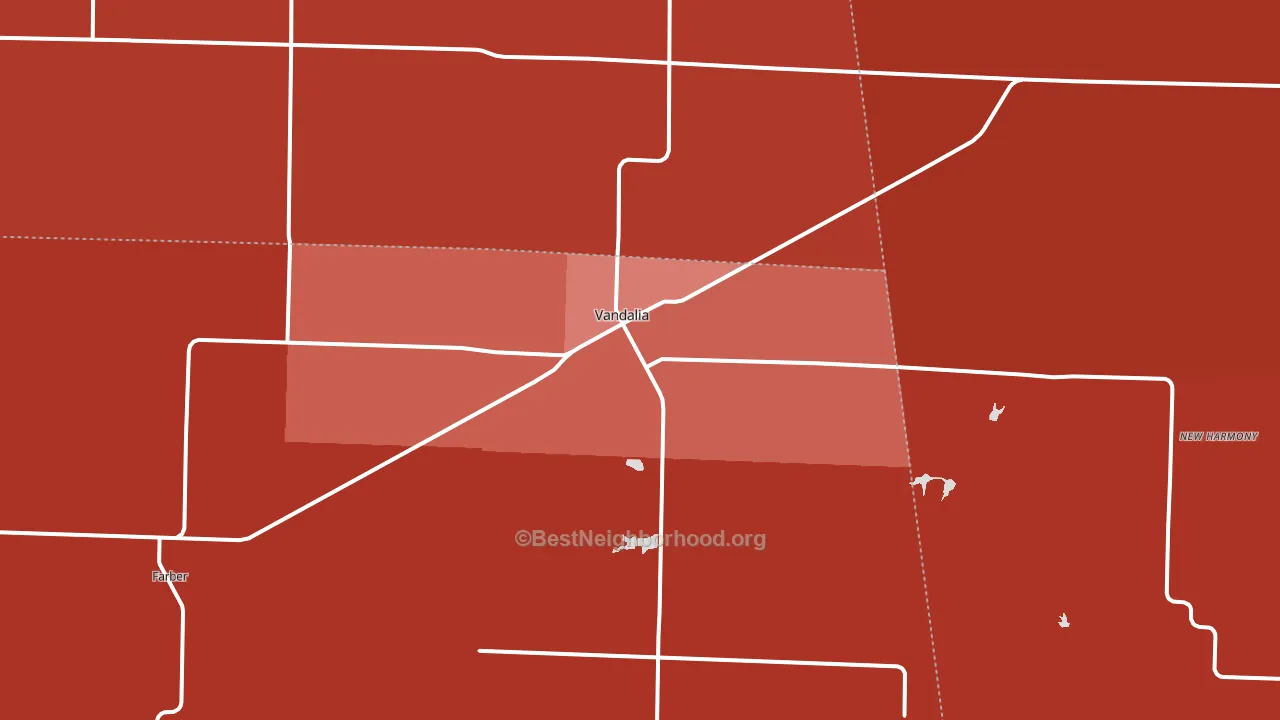 Vandalia, MO block-group political-lean map