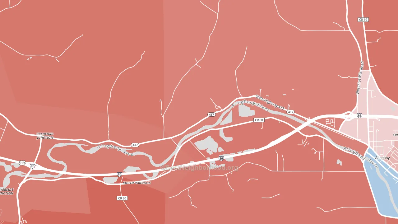 Vandalia, NY block-group political-lean map