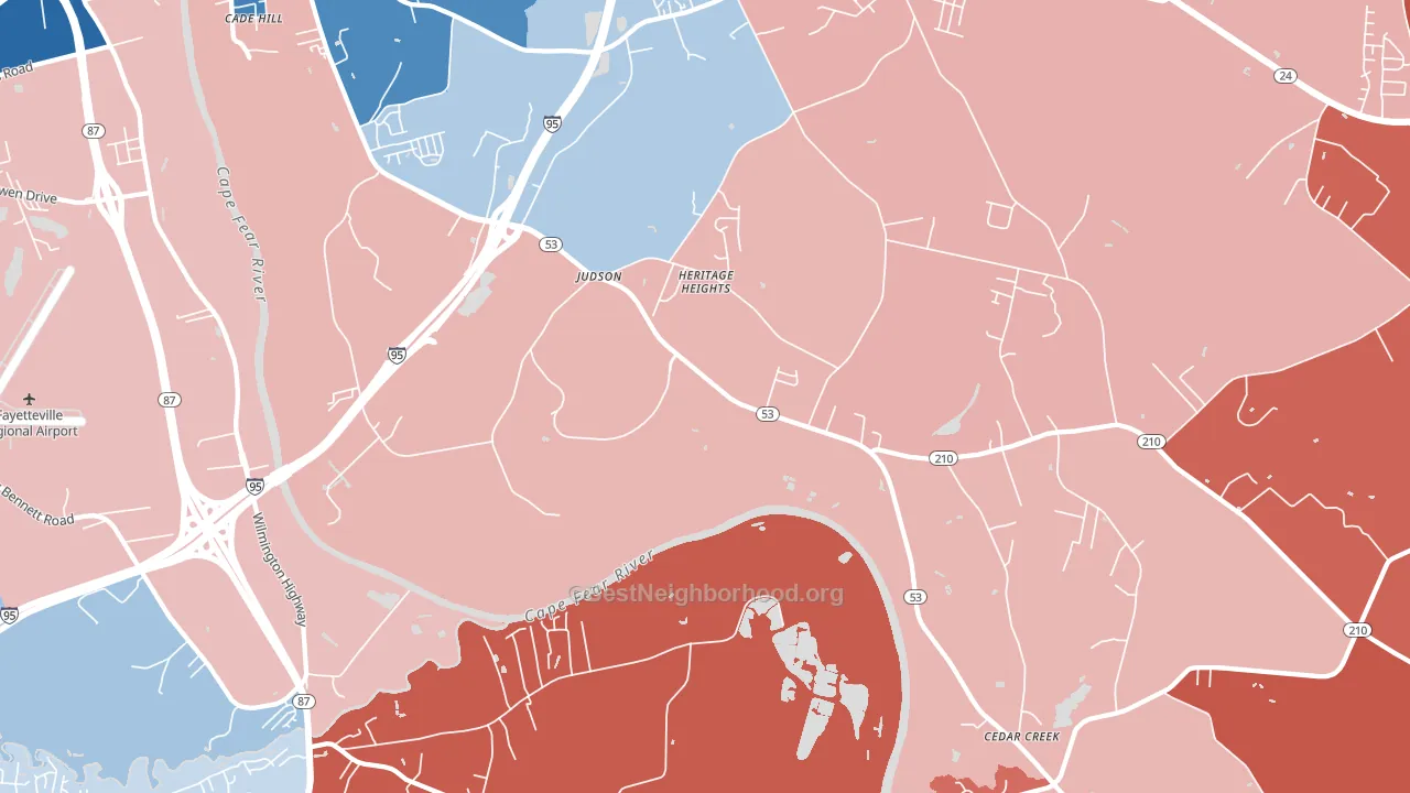 Vander, NC block-group political-lean map