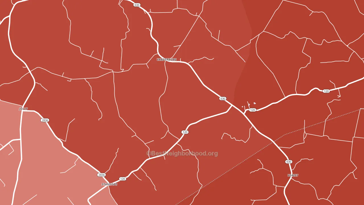 Vanderburg, KY block-group political-lean map
