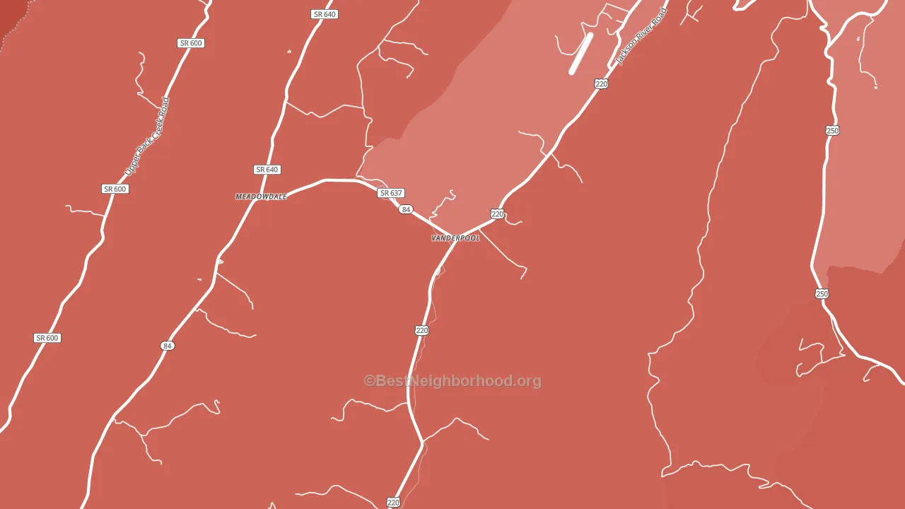 Vanderpool, VA block-group political-lean map