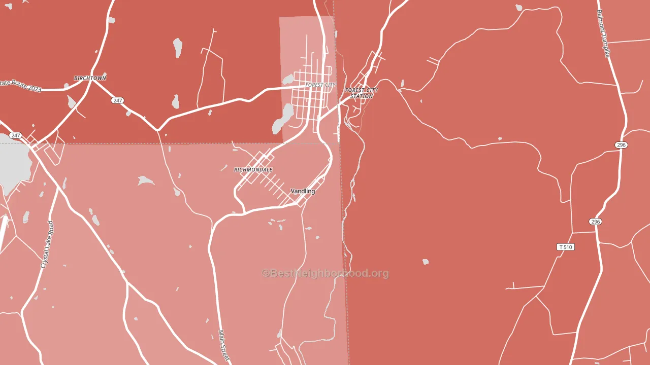 Vandling, PA block-group political-lean map